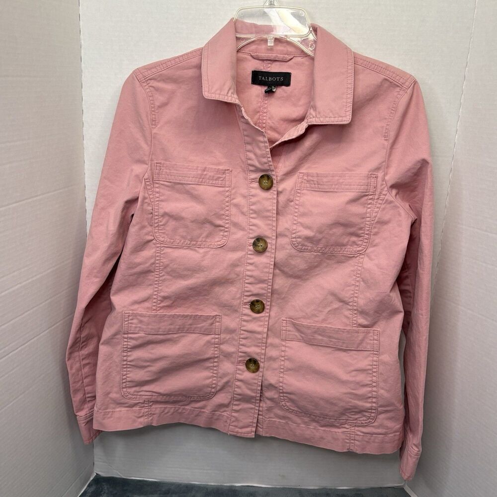 Talbots Women's Jacket Size S Pink Coat Work Office Casual Farm Coastal